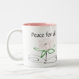 Om Shanti Pink Green Mug Zweifarbige Tasse