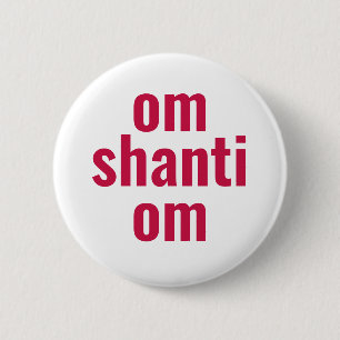 OM SHANTI PINK PEACE TYPOGRAPHY BUTTON