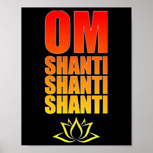 Om Shanti Shanti Shanti. Om Frieden Sanskrit Yoga  Poster