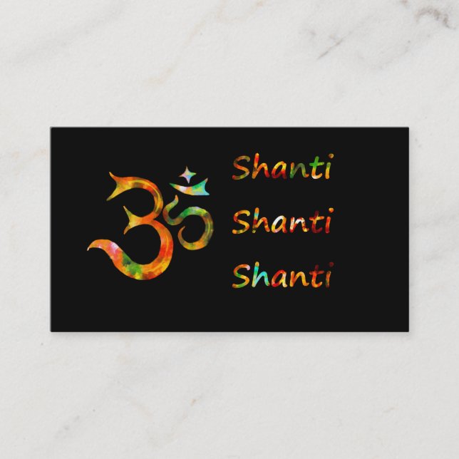 OM Shanti Shanti Shanti Visitenkarte (Vorderseite)