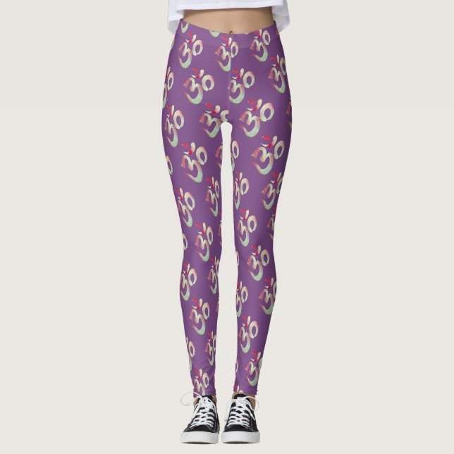 Om Sign, méditation Leggings personnalisés (Devant)
