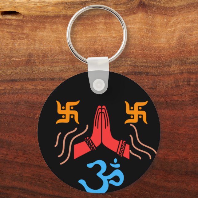Om swastik Hingabe Schlüsselanhänger (Vorderseite)