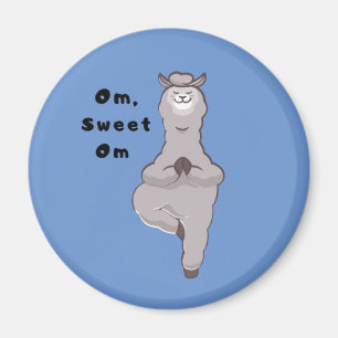Om, Sweet Om - Funny Lama Yoga Pun Magnet