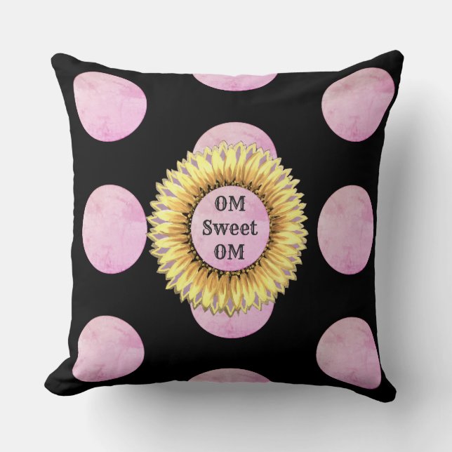Om Sweet Om Sunflower Kissen (Vorderseite)