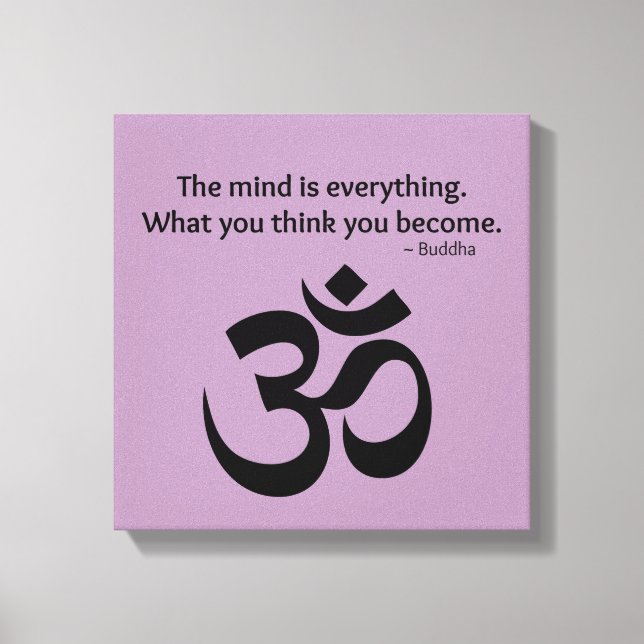 Om Symbol - Buddha Zitat Leinwanddruck (Vorderseite)