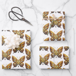 OM Symbol Butterfly Unity Service Erholung Geschenkpapier Set
