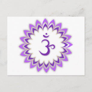 Om Symbol / Crown Chakra Postkarte