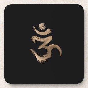 OM-Symbol - Goldener Pinselstrich Getränkeuntersetzer