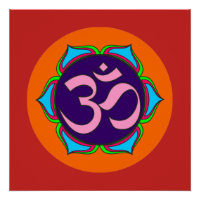 om Symbol heilige Buddhismus Religion Zen Yoga Blu