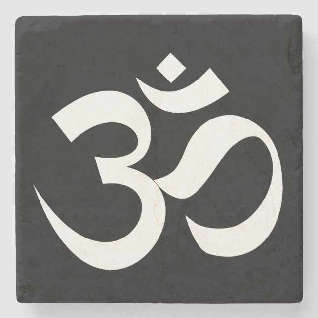 om Symbol heiligen Buddhismus Religion Zen Yoga Steinuntersetzer (Vorderseite)