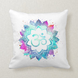 *~* OM-Symbol-Lotos-BlumeMandala im Freien Kissen