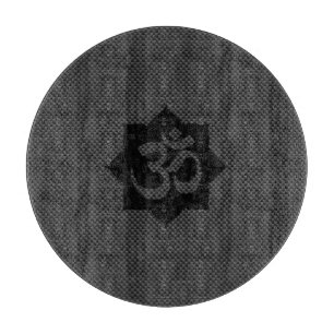 OM Symbol Lotus Spiritualität im Carbon Fibre Styl Schneidebrett