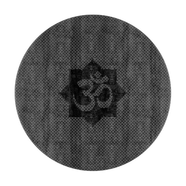 OM Symbol Lotus Spiritualität im Carbon Fibre Styl Schneidebrett (Vorderseite)