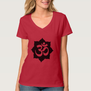 OM-Symbol Lotus Spiritualität Kohlenstofffaser Dek T-Shirt