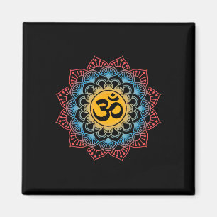 Om Symbol Mandala Blumen Meditation Workout Yoga L Magnet