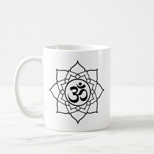 Om Symbol Meditation Kaffeemaschine Tasse (Links)