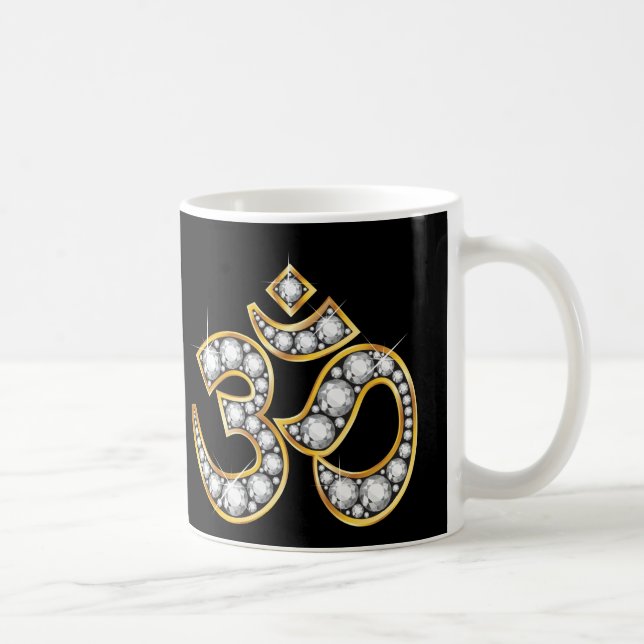 Om Symbol mit "Diamond" Stones Kaffeetasse (Rechts)