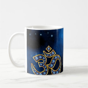 Om-Symbol mit "Sapphire"-Steinen Kaffeetasse