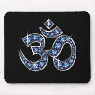 Om-Symbol mit "Sapphire"-Steinen Mousepad