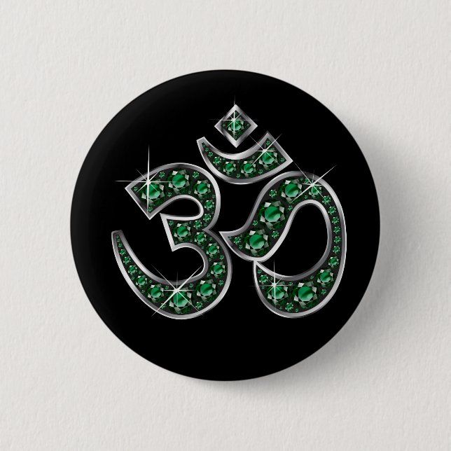 Om Symbol mit "Smarald Stones" Button (Vorderseite)