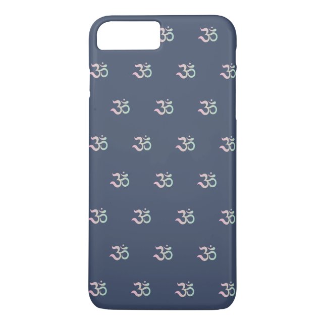 Om Symbol Muster Sanskrit pastellfarben grün blau Case-Mate iPhone Hülle (Rückseite)