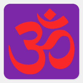 Om Symbol Mystical Sound in Hindu und Buddhismus Quadratischer Aufkleber