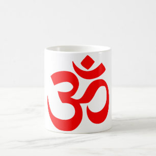 OM-Symbol-mystischer Ton im Hindu und im Kaffeetasse