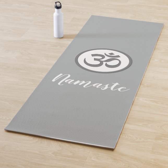 OM-Symbol Namaste Grau Yogamatte (Beispiel)