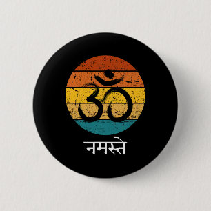 Om-Symbol Namaste Ohm Hindu Zen Tantra Yoga Geist Button
