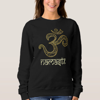 Om Symbol Namaste Yoga Meditation Gold Mandala Pa Sweatshirt