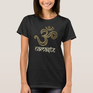 Om-Symbol Namaste Yoga Meditation Gold Mandala Pa T-Shirt