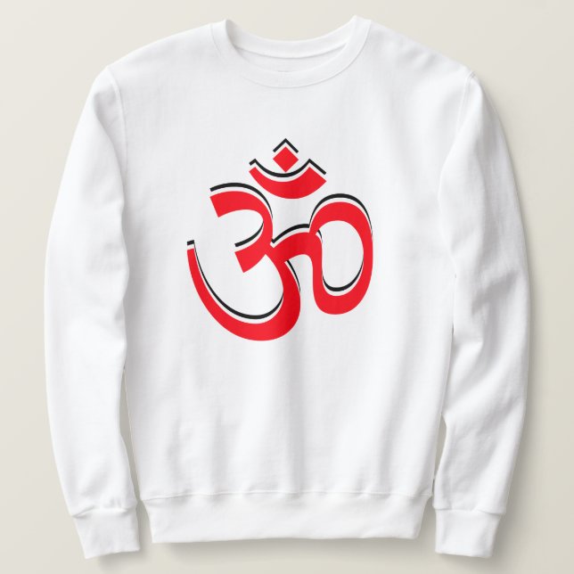 Om Symbol Om Signing Logo Rot Schwarz Sweatshirt (Design vorne)