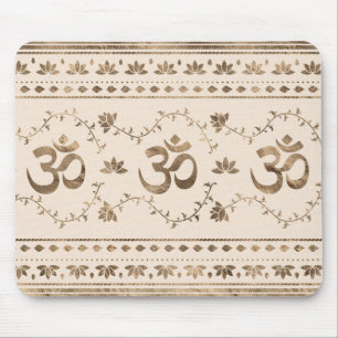 OM-Symbol-Ornament - Pastellgold Mousepad