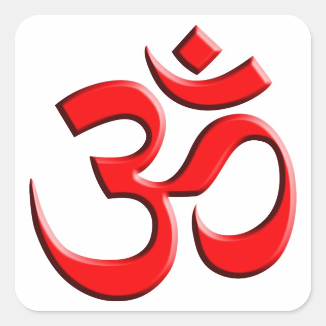 OM Symbol Quadratischer Aufkleber (Vorderseite)