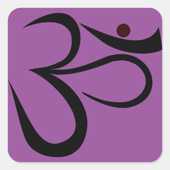 Om Symbol Quadratischer Aufkleber (Vorderseite)