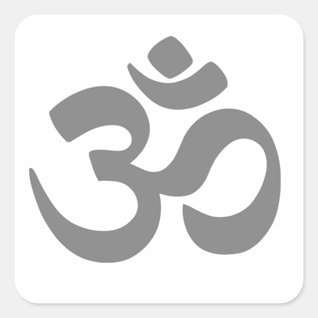 Om-Symbol. Quadratischer Aufkleber (Vorderseite)