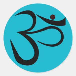 Om Symbol Runder Aufkleber