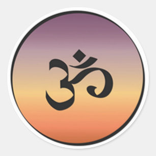 Om Symbol Runder Aufkleber