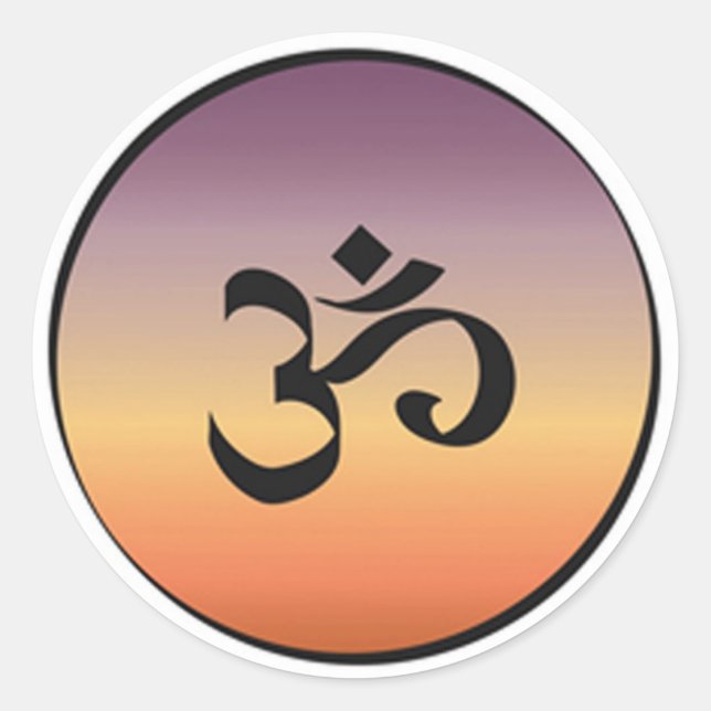 Om Symbol Runder Aufkleber (Vorderseite)