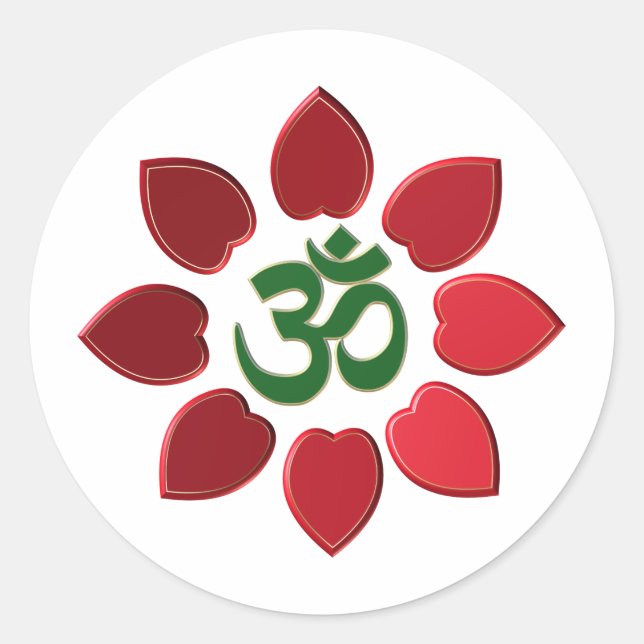 Om-Symbol Runder Aufkleber (Vorderseite)