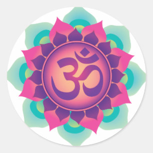 Om Symbol Runder Aufkleber