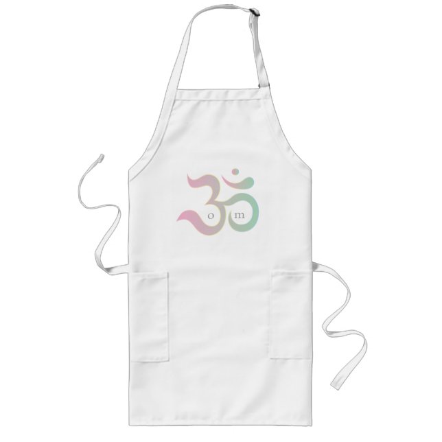 Om Symbol Sanskrit zen pinkfarbene pastellfarbene  Lange Schürze (Vorne)