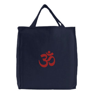 OM Symbol Spiritualität Yoga Stickerei Bestickte Tragetasche