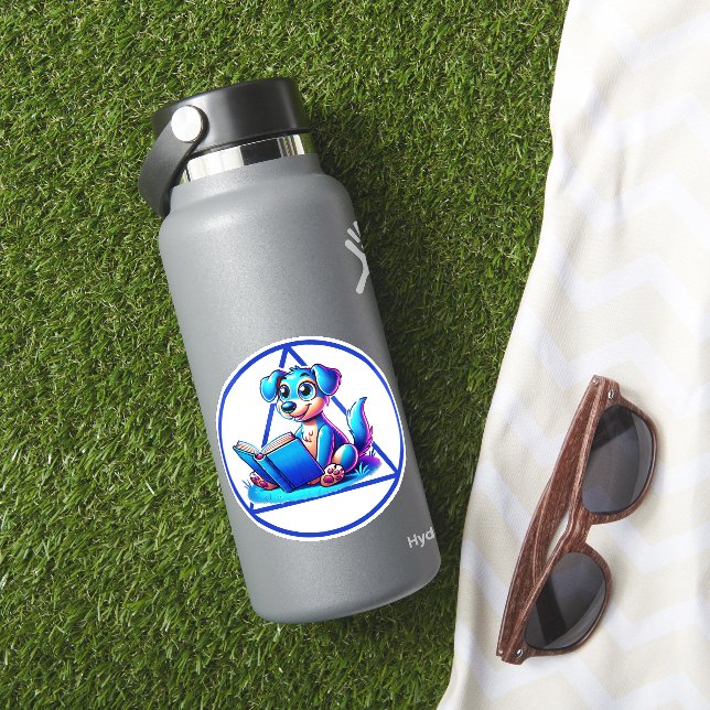OM Symbol Welpe lesen Big Book Erholung Aufkleber (HydroFlask Insitu)