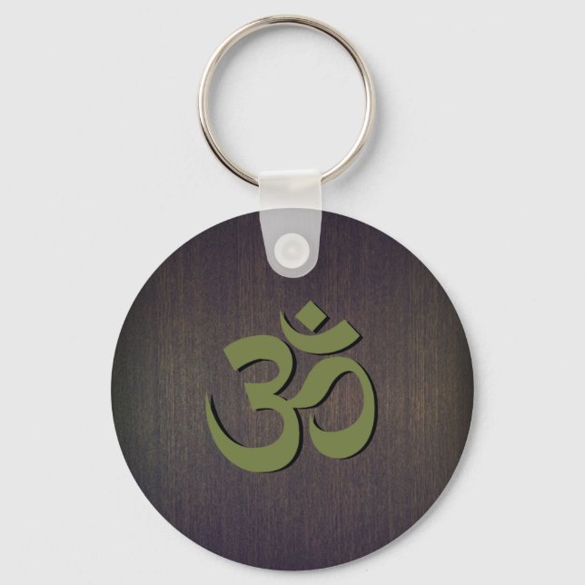 OM Symbol Wood Look Schlüsselanhänger (Vorderseite)