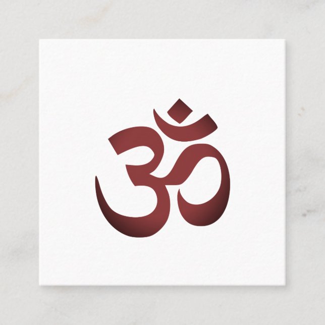 OM Symbol Yoga Meditation Instructor Quadratische Visitenkarte (Vorderseite)