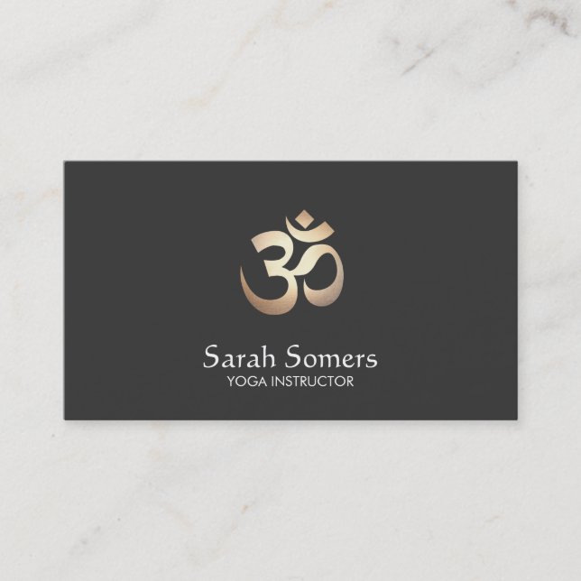 Om Symbol Yoga und Meditation Elegante Visitenkarte (Vorderseite)