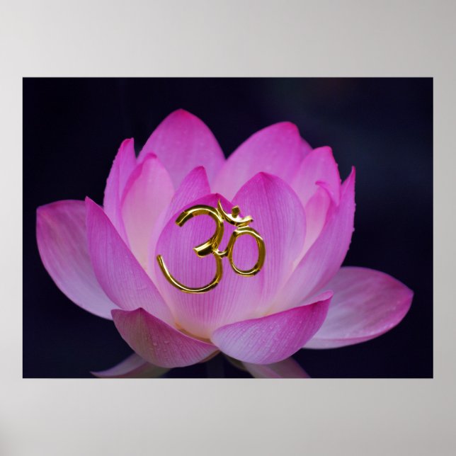 OM und die Lotus-Blume Poster (Vorne)