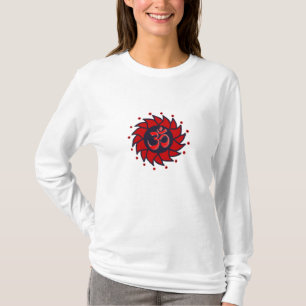 Om und Red Pinwheel - Yoga Hoodie T-Shirt