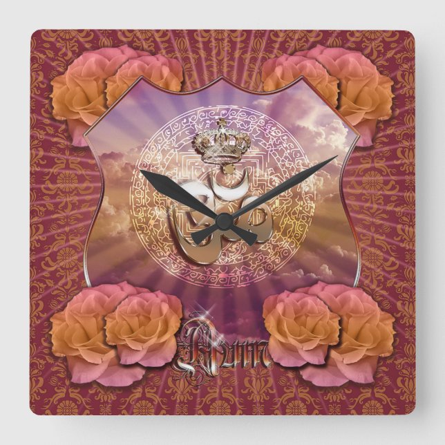 OM - Wall-Uhr Quadratische Wanduhr (Vorderseite)